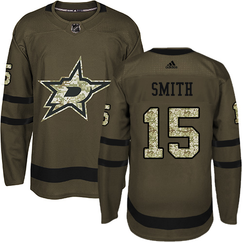 Adidas Stars #15 Bobby Smith Green Salute to Service Stitched NHL Jersey